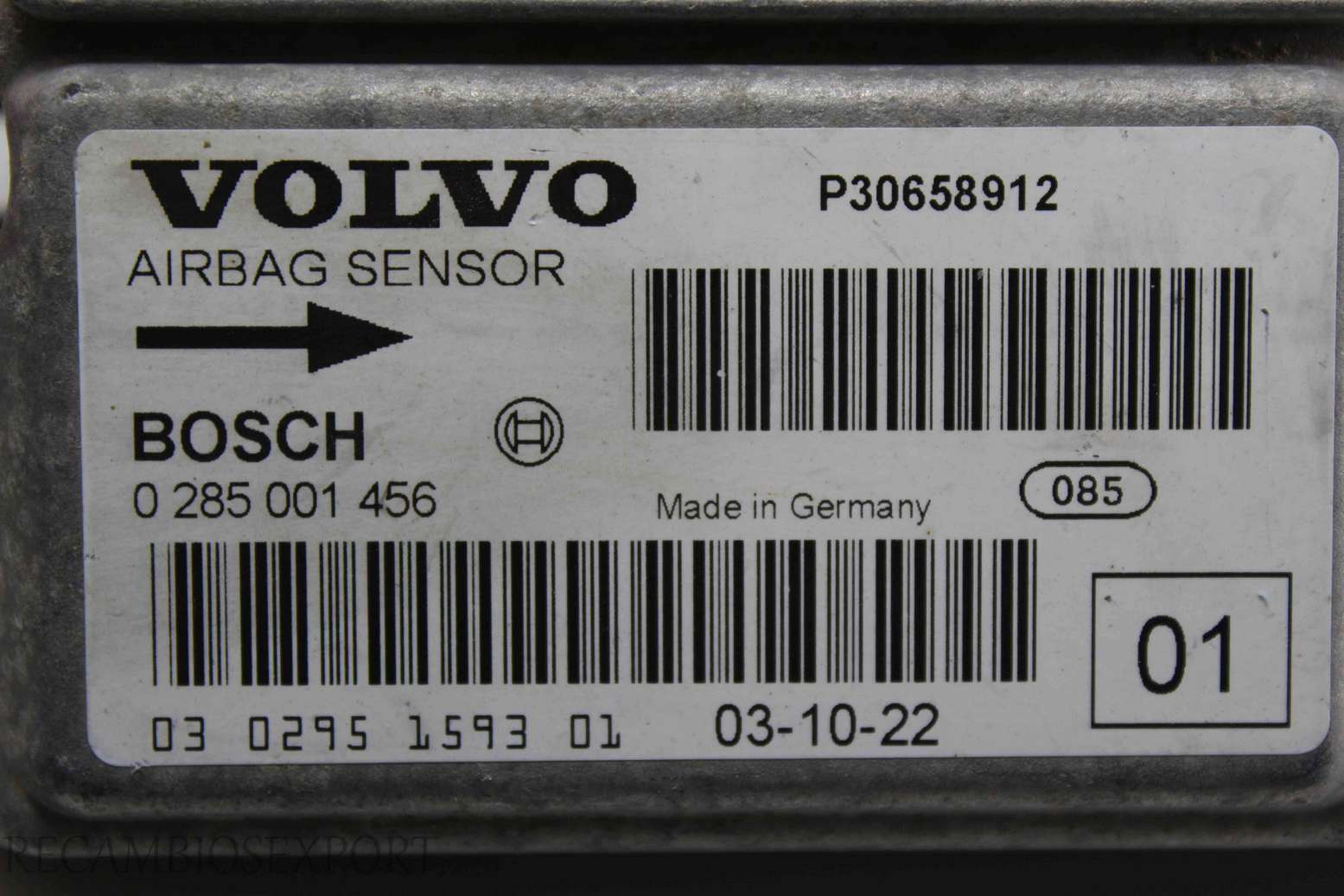 Centralita de airbag Volvo S60 V70 S80 P30658912 0285001456 Bosch 0285001456 0 285 001 456 - foto 2