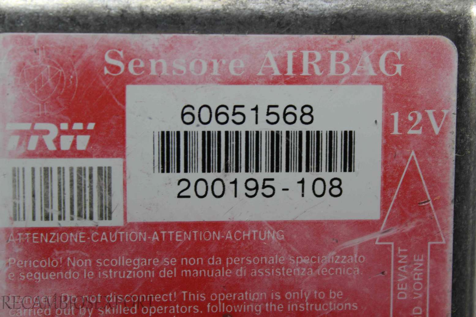 Centralita de airbag Alfa Romeo 166 60651568 TRW 200195108 200195-108 - foto 2