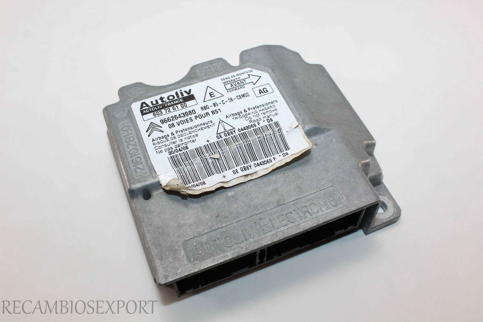 Centralita de airbag Citroen C4 9662643980 AG Autoliv 603726100 603 72 61 00 - foto 1