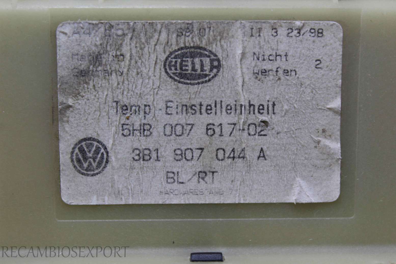 Panel de clima Volkswagen Passat 3B1907044A 3B1 907 044 A Hella 5HB00761702 5HB 007 617-02 - foto 4