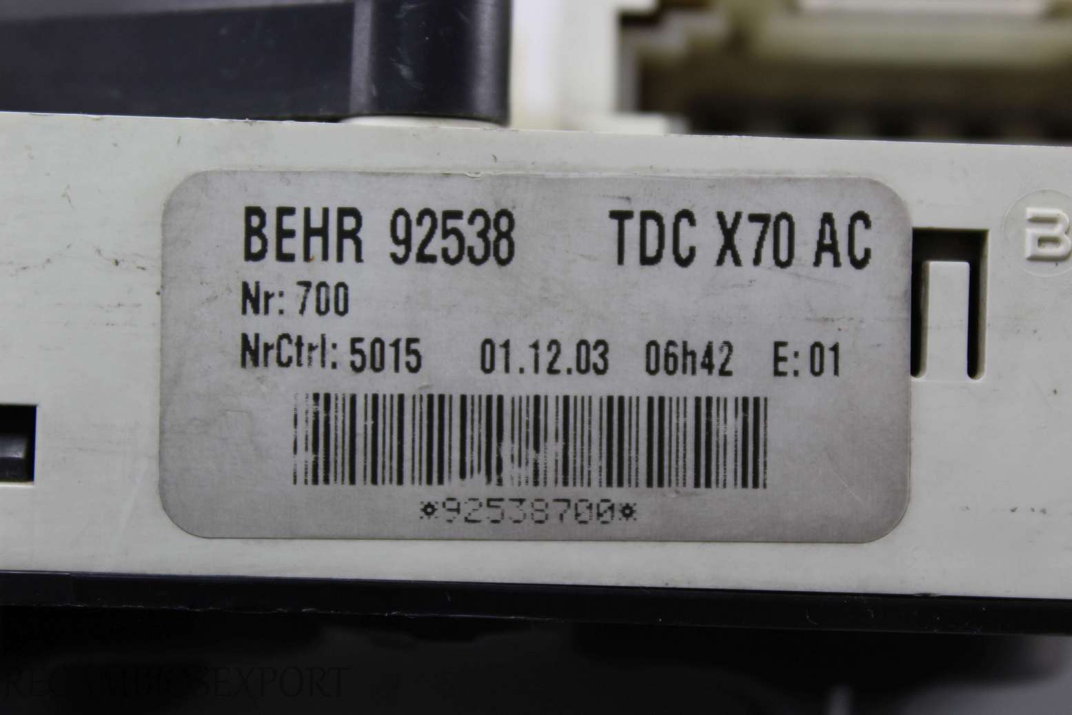 Panel de clima Renault Master Movano BEHR 92538 TDCX70AC TDC X70 AC - foto 3