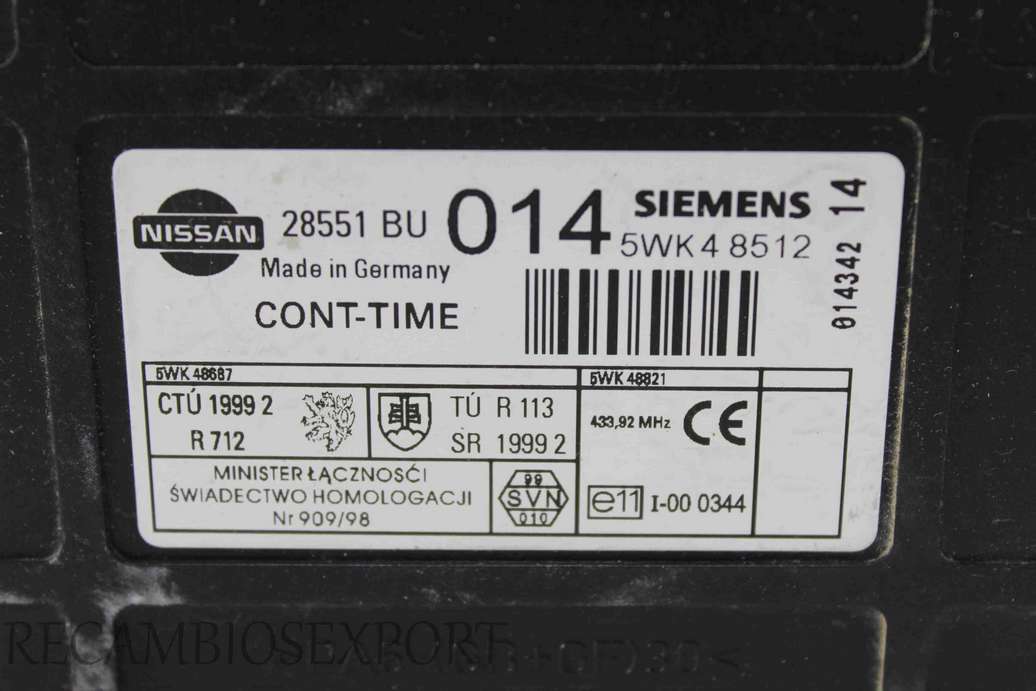 Centralita confort Nissan Almera Tino 28551BU014 28551 BU014 Siemens 5WK48512 5WK 48512 - foto 2