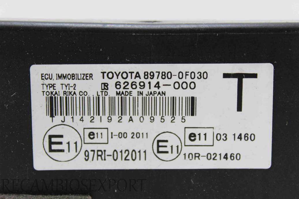 Modulo inmovilizador Toyota Corolla Verso 897800F030 89780-0F030 626914000 626914-000 - foto 2