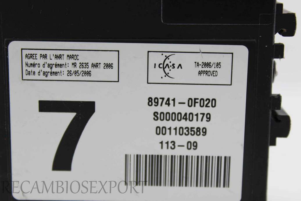 Modulo de control Toyota Verso 897410F020 89741-0F020 S000040179 001103589 - foto 2