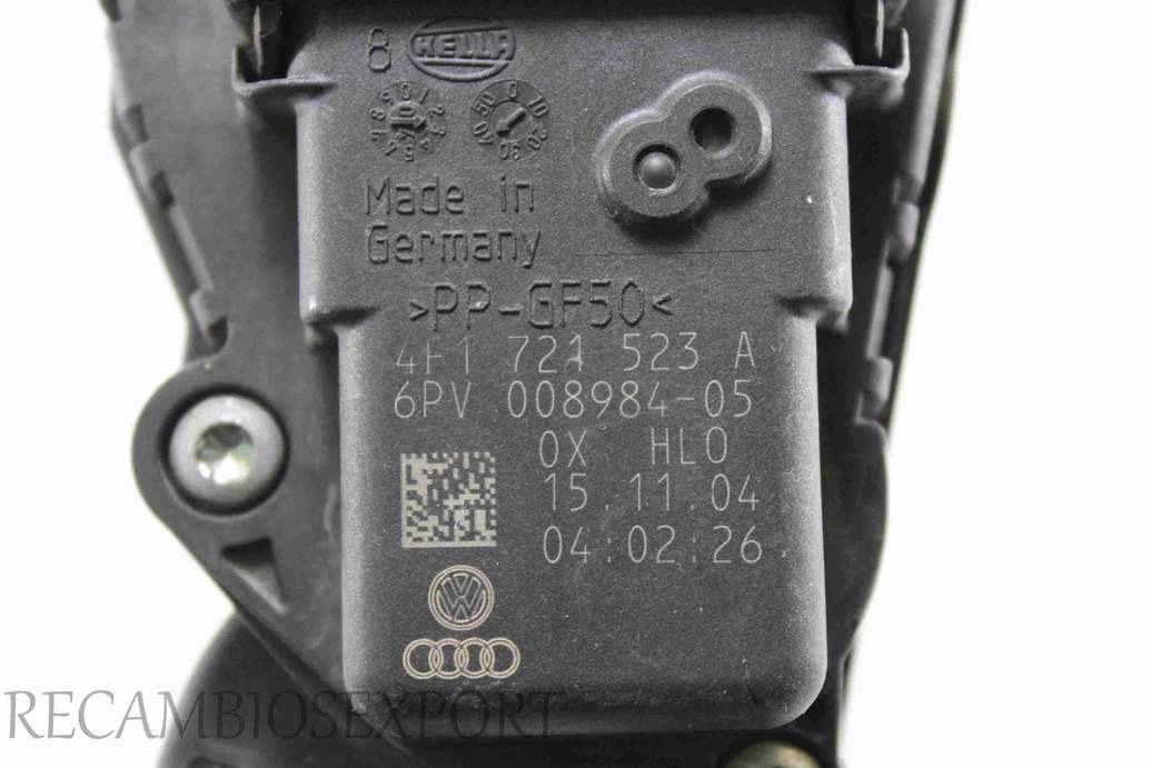Pedal acelerador Audi A6 4F1721523A 4F1 721 523 A 6PV00898405 6PV 008984 05 Hella - foto 2