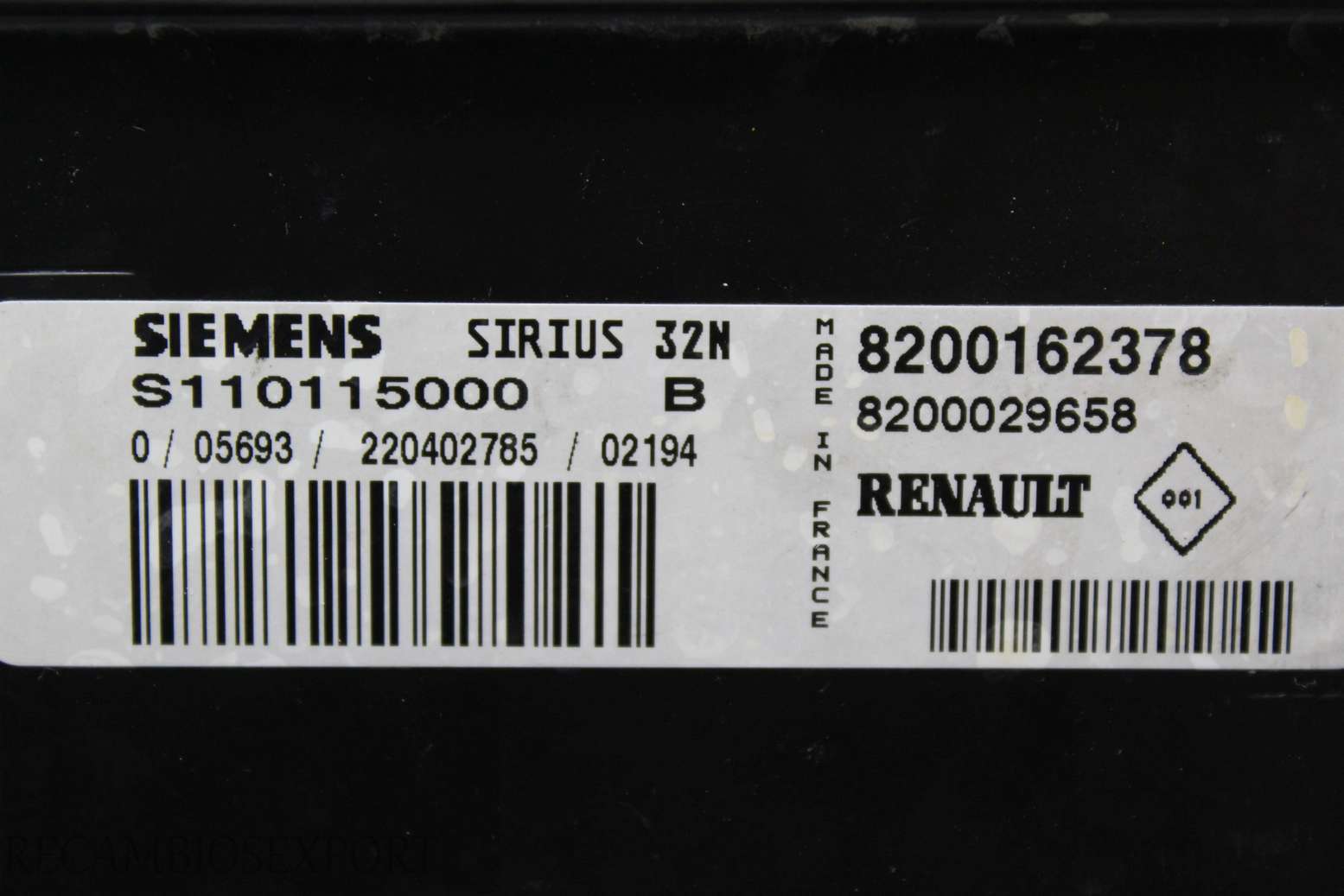 Centralita del motor Renault Clio 8200162378 8200029658 Siemens S110115000B S110115000 B SIRIUS 32N - foto 2