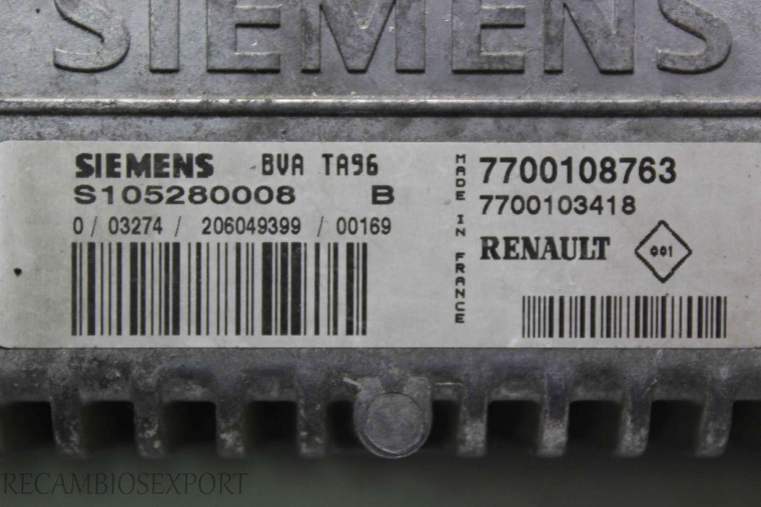 Centralita del motor Renault Scenic 7700108763 7700103418 Siemens S105280008B S105280008 B - foto 2