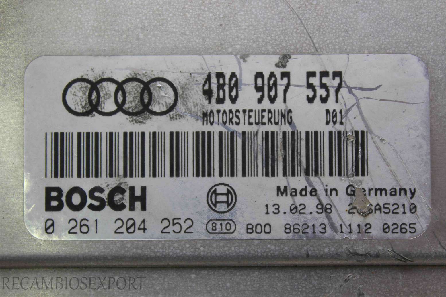 Centralita del motor Audi A6 4B0907557 4B0 907 557 Bosch 0261204252 0 261 204 252 - foto 2