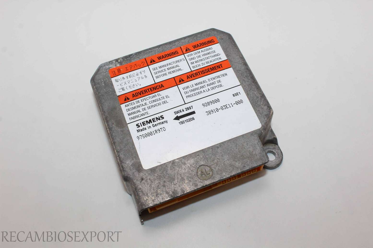 Centralita de airbag Opel Agila 97S0001R9T0 3891083E11000 38910-83E11-000B Siemems 5WK42897 5WK4 2897 9209800 - foto 1