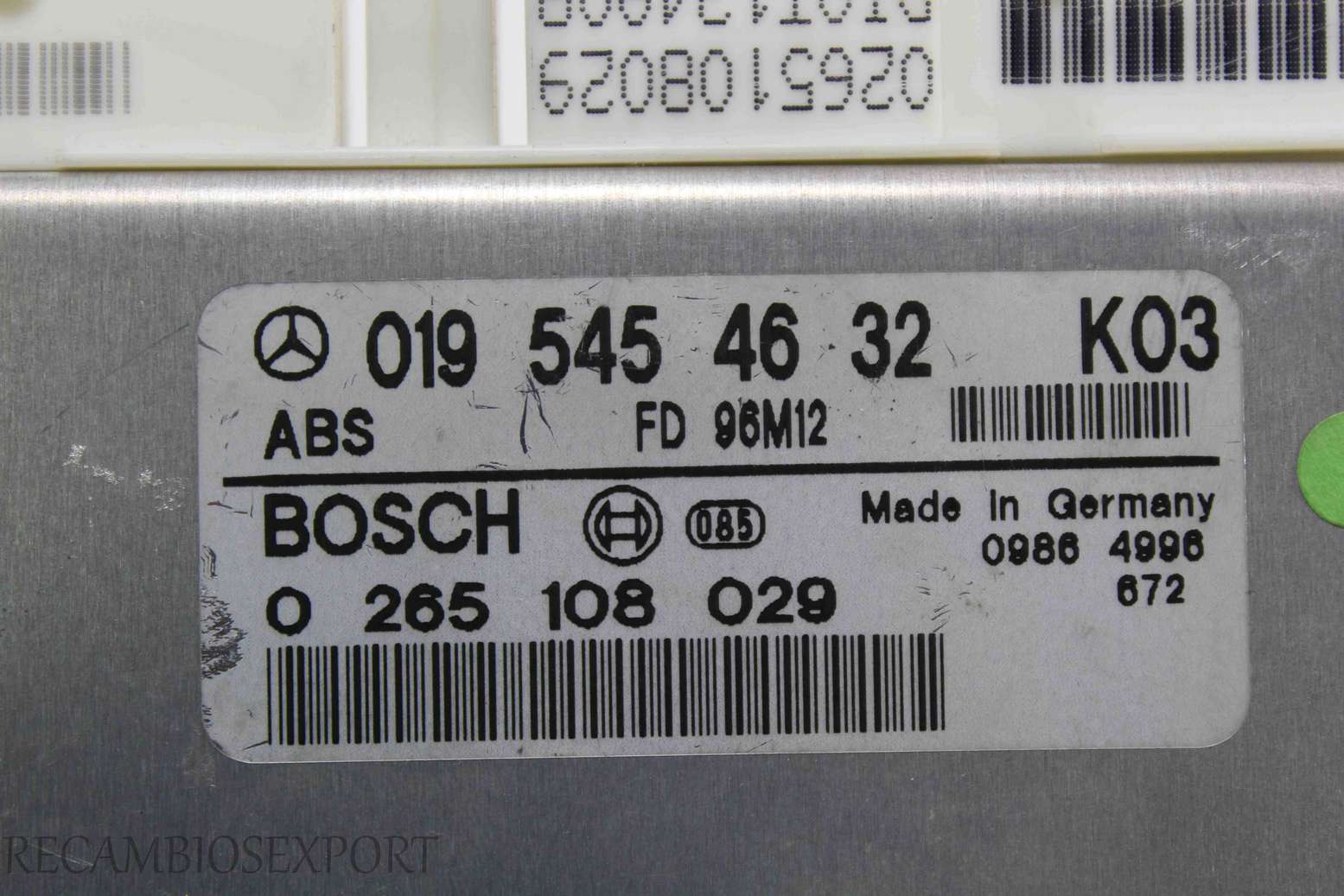 Dispositivo de control ABS Mercedes W202 0195454632 K03 019 545 46 32 0195454632K03 Bosch 0265108029 0 265 108 029 - foto 2