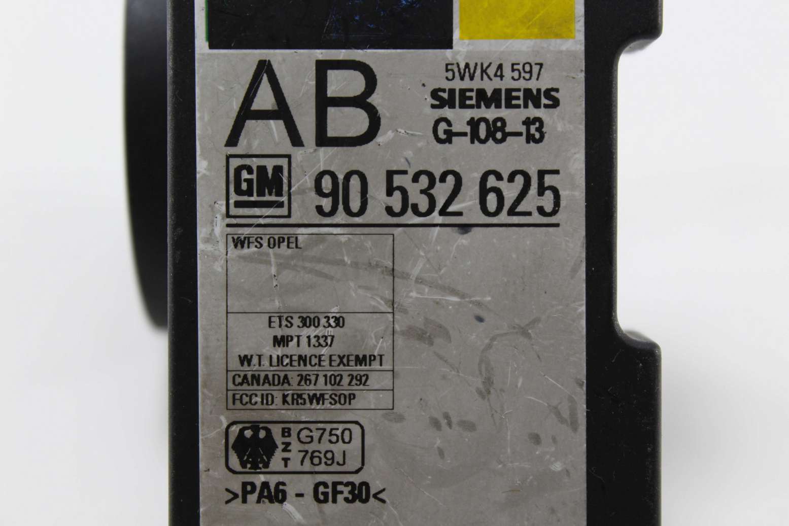 Lector de llave Opel Combo Corsa GM90532625 GM 90532625 90 532 625 Siemens 5WK4597 - foto 2