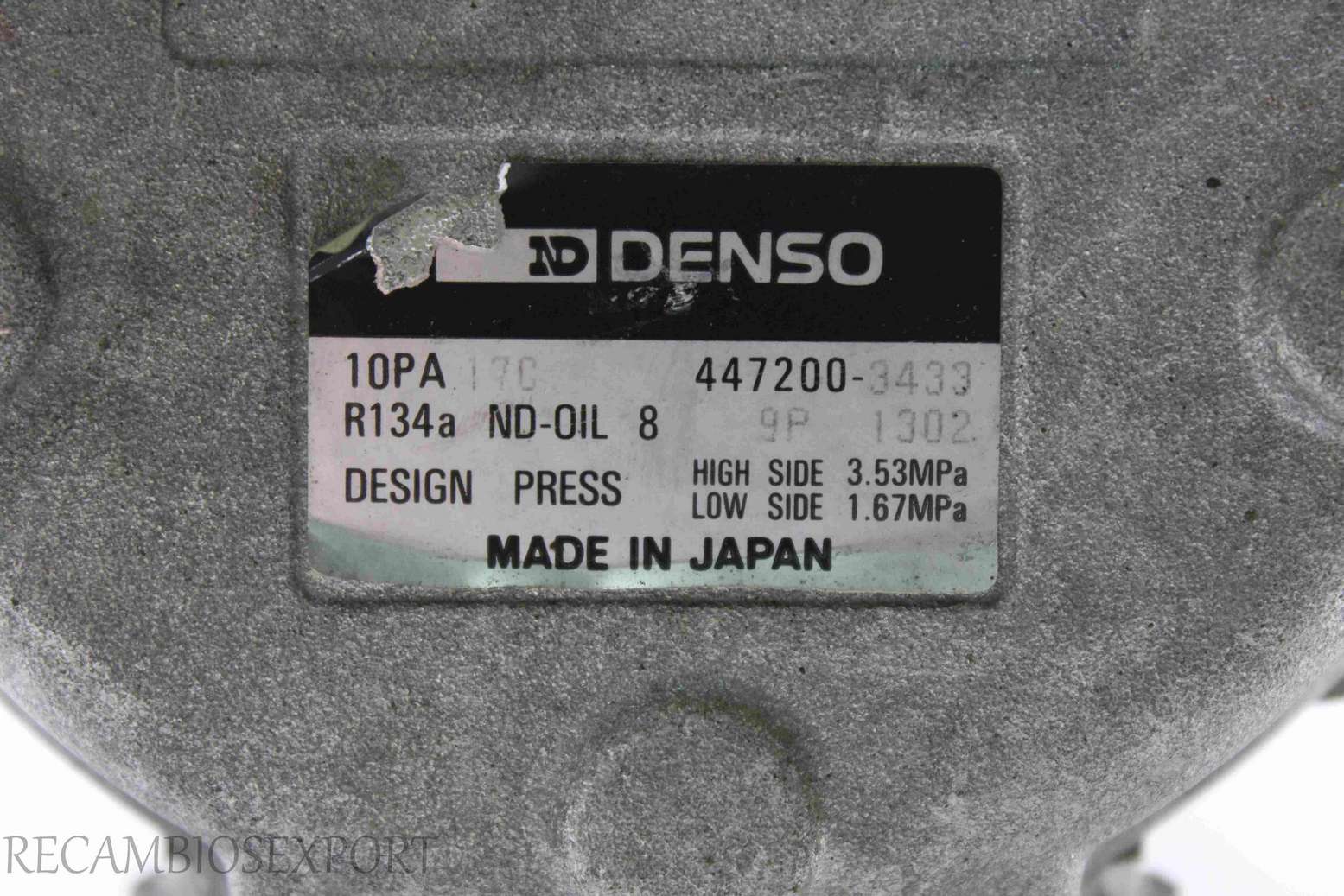 Compresor de aire acondicionado Land Rover 4472003433 447200-3433 R134A Denso - foto 5