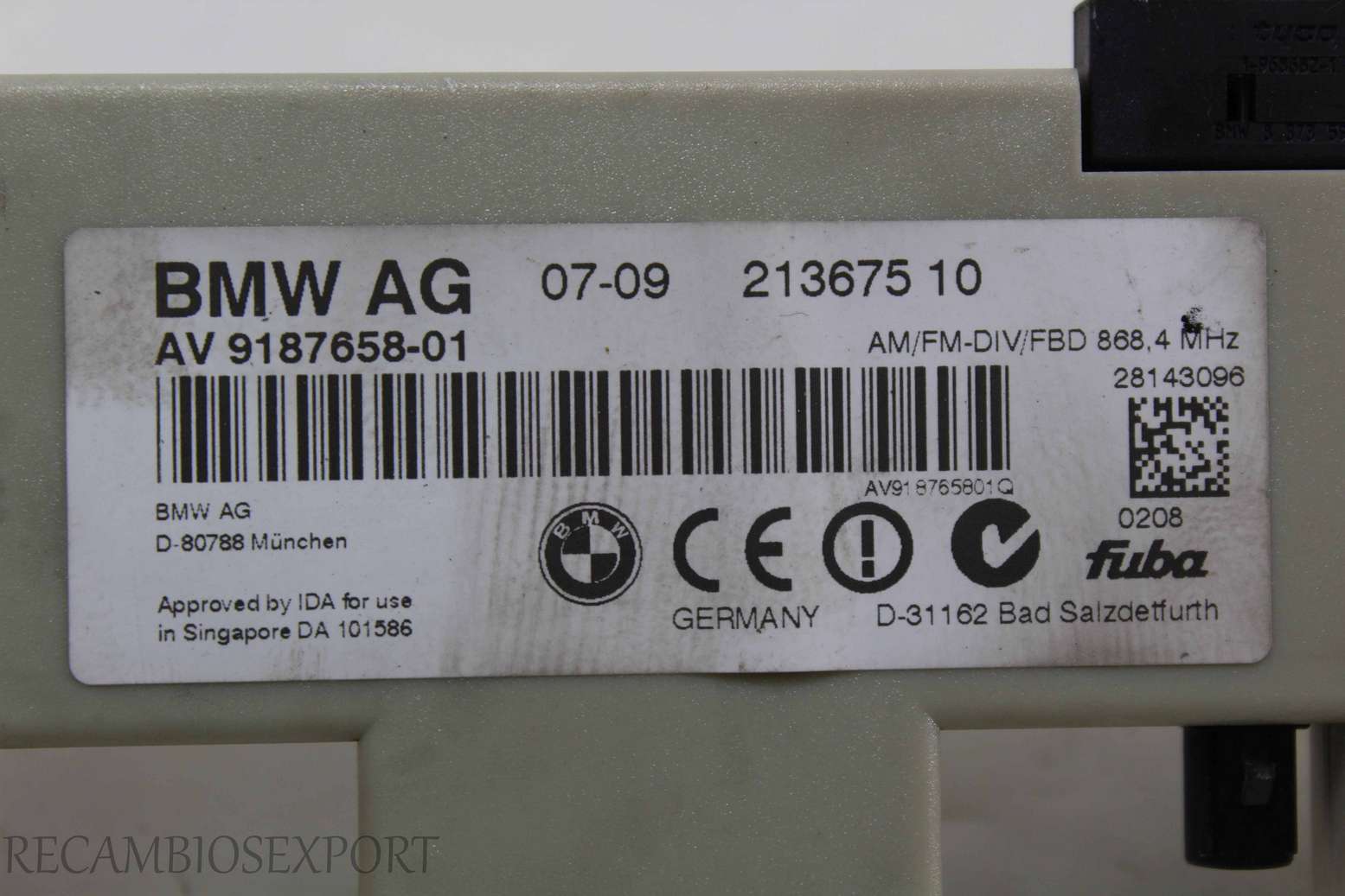 Amplificador de antena BMW E82 E90 E92 AV918765801 AV 9187658-01 21367510 213675-10 - foto 2