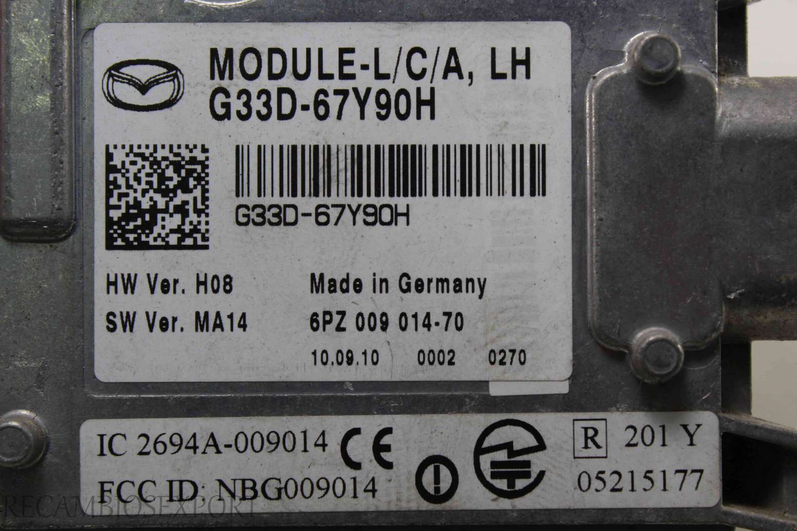Modulo de trasero Mazda 6 G33D67Y90H G33D-67Y90H 6PZ00901470 6PZ 009 014-70 2694A009014 2694A-009014 NBG009014 05215177 - foto 2