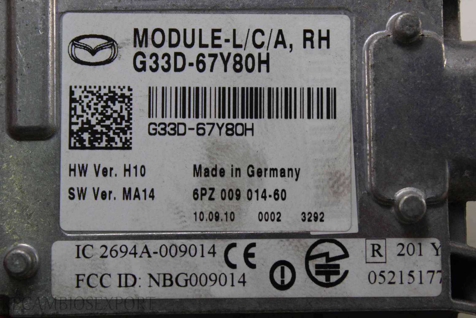 Modulo de trasero Mazda 6 CX-7 G33D67Y80H G33D-67Y80H 6PZ00901460 6PZ 009 014-60 2694A009014 2694A-009014 NBG009014 05215177 - foto 2