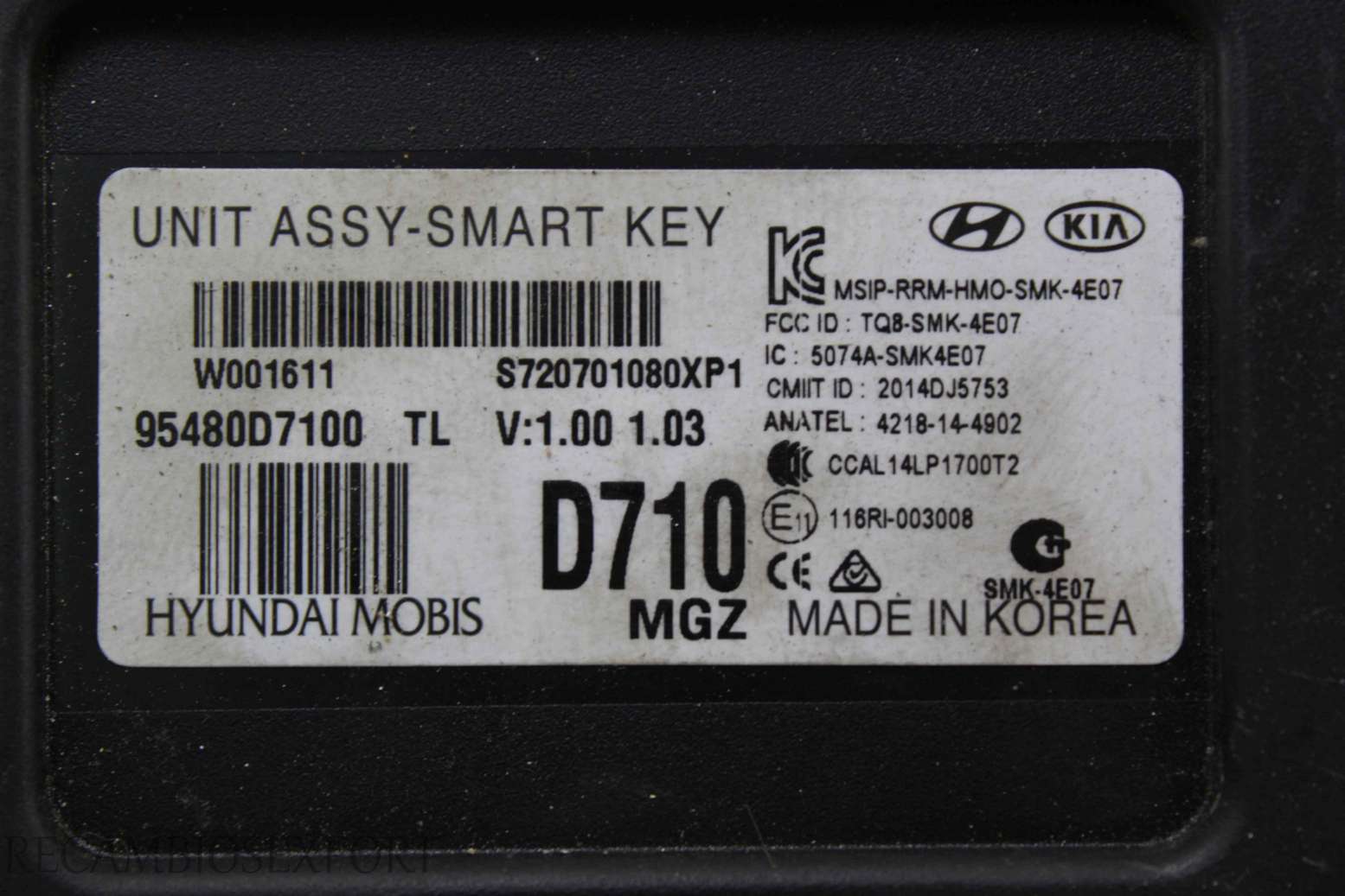Centralita de puerta Hyundai Tucson 95480D7100 95480D7100TL 5074ASMK4E07 5074A-SMK-4E07 TQ8SMK4E07 TQ8-SMK-4E07 - foto 2