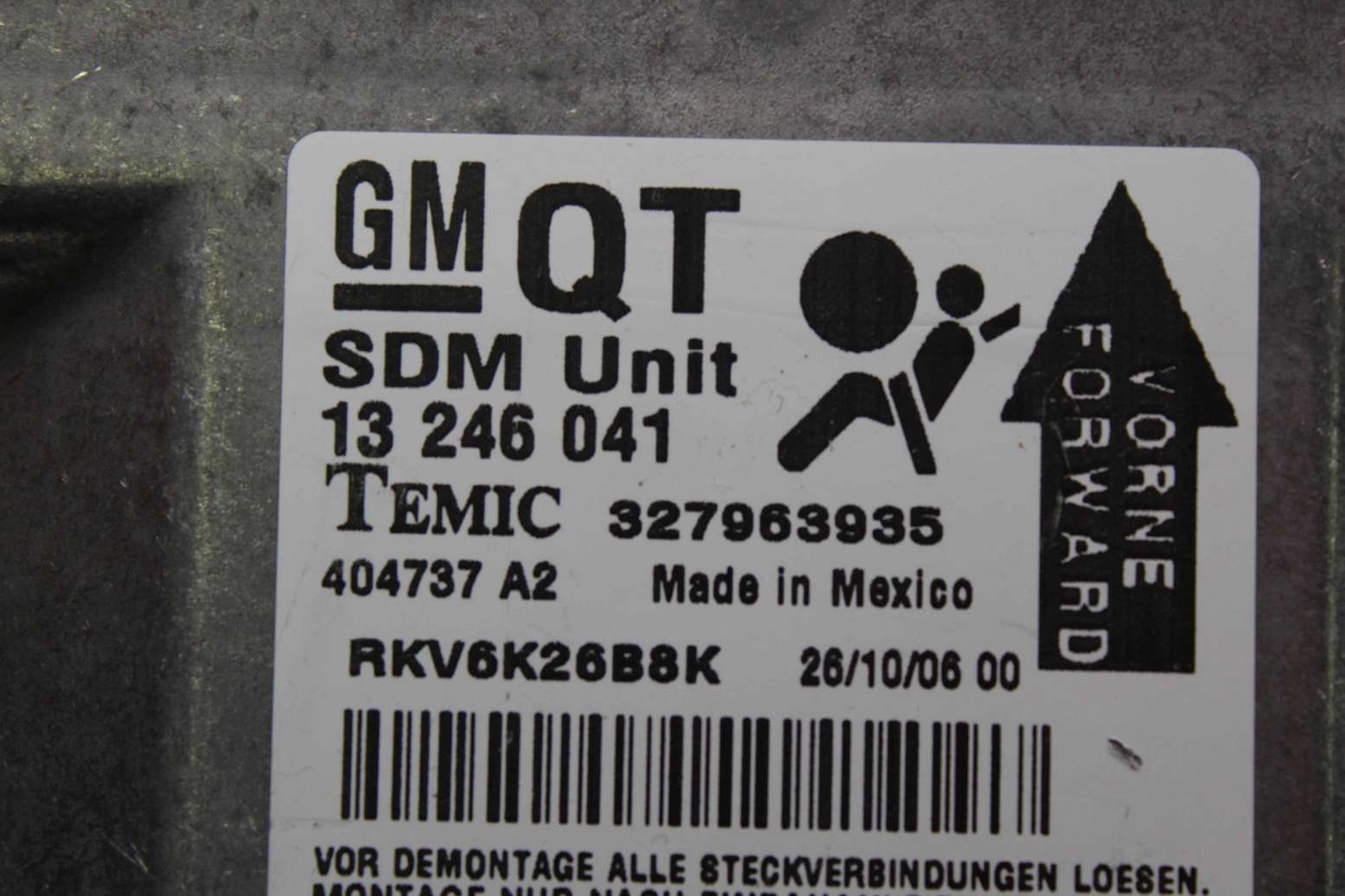Centralita de airbag Opel Astra 13246041 13 246 041 QT13246041 Temic 327963935 404737 A2 - foto 2