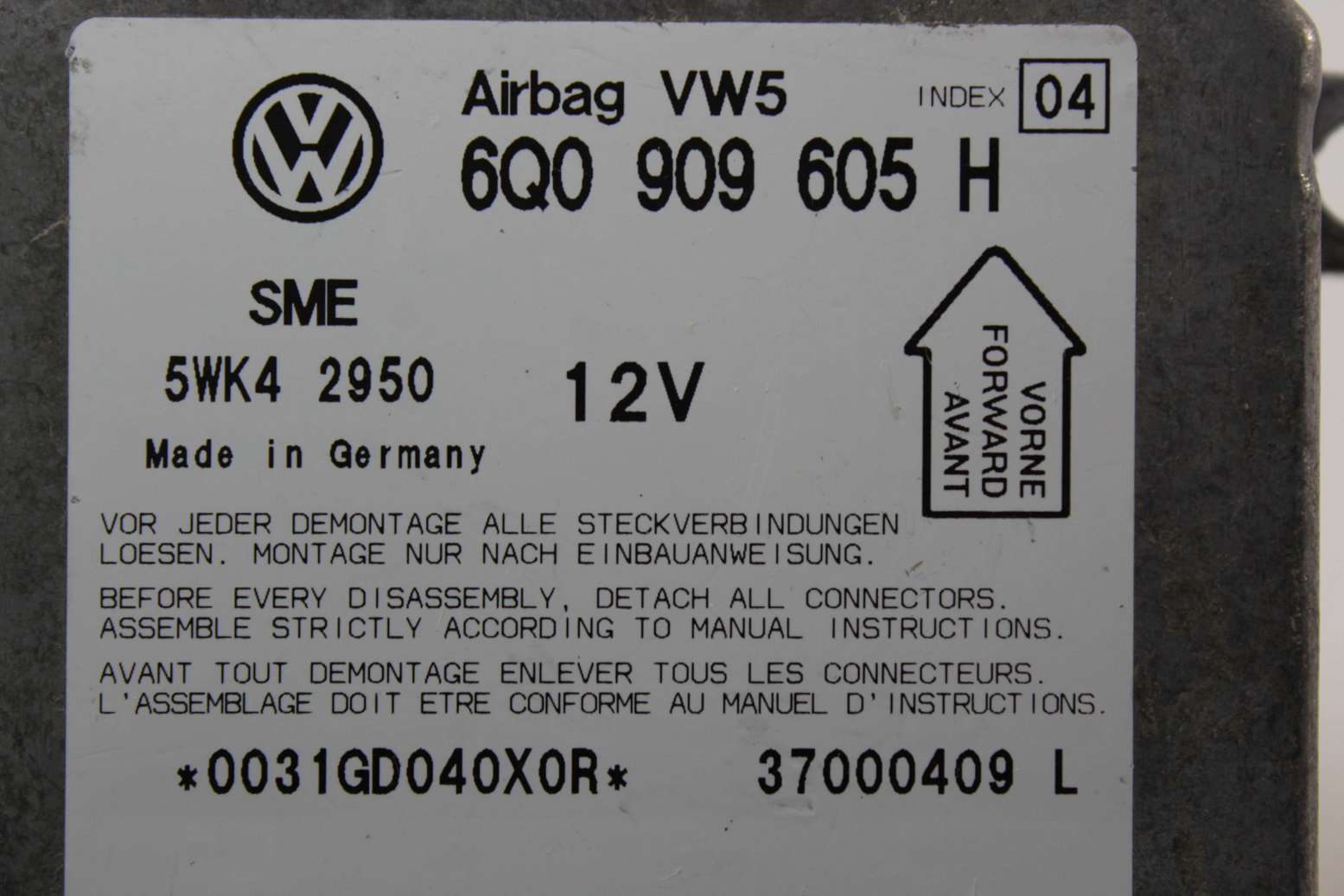 Centralita de airbag Skoda Fabia 6Q0909605H 6Q0 909 605 H Siemens 5WK42950 5WK4 2950 Ind 04 - foto 2