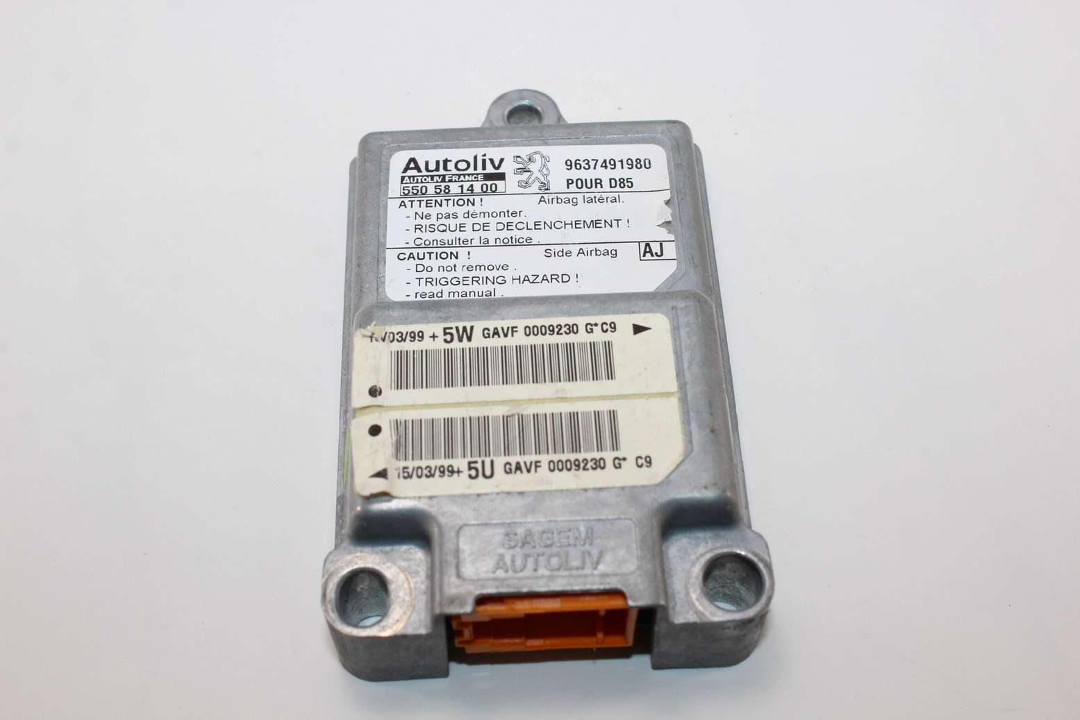 Centralita de airbag Peugeot 406 9637491980 Autoliv 550581400 550 58 14 00 AJ - foto 1