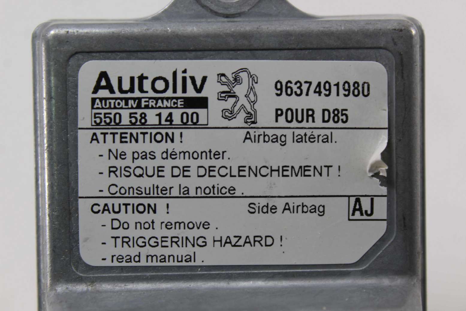 Centralita de airbag Peugeot 406 9637491980 Autoliv 550581400 550 58 14 00 AJ - foto 2