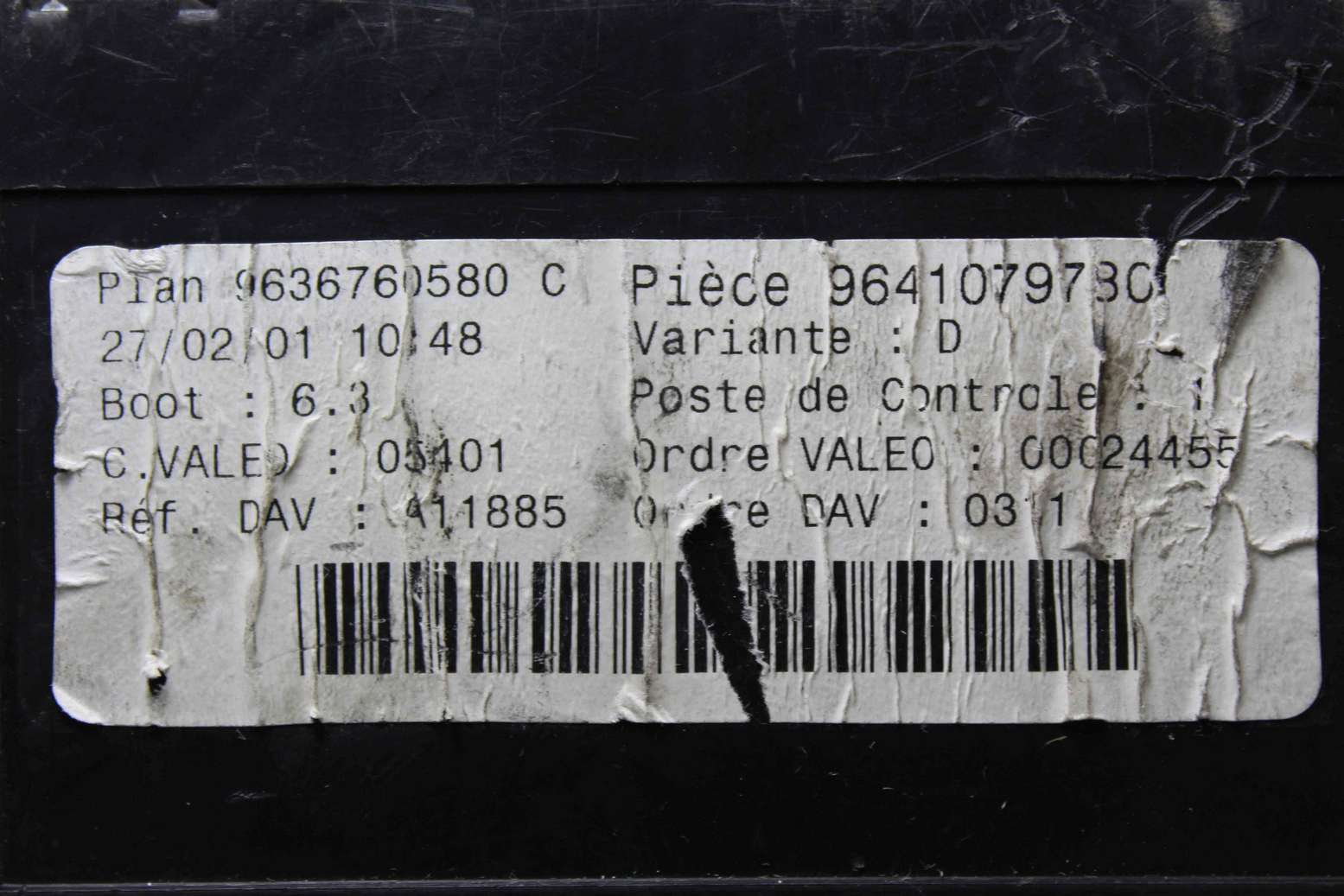 Caja de fusibles Peugeot 307 9641079780 9636760580C 9636760580 C Valeo 00024455 - foto 2
