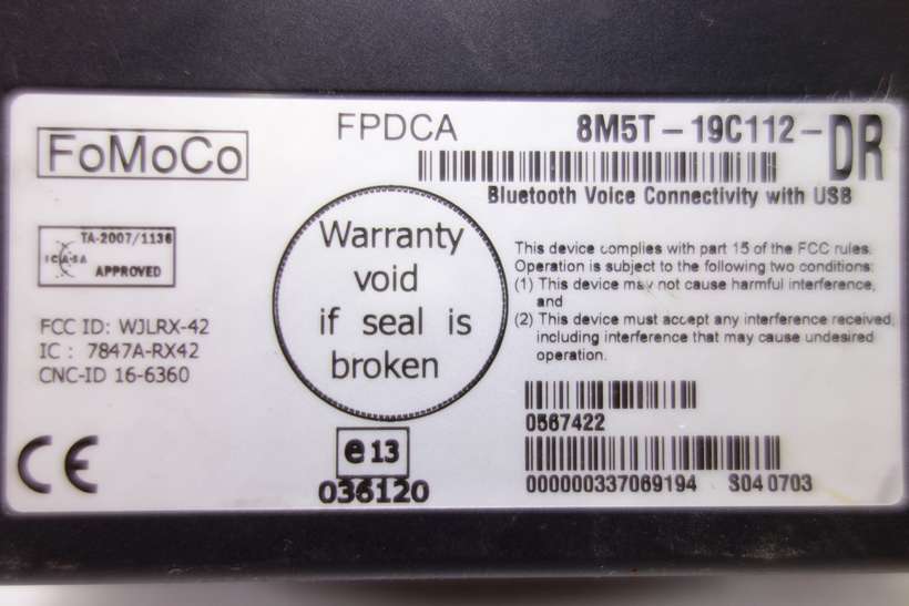 Bluetooth teléfono Ford C-MAX Fiesta Focus 8M5T19C112DR 8M5T-19C112-DR 7847ARX42 7847A-RX42 Fomoco - foto 2