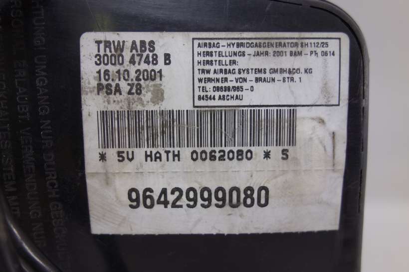 Centralita de airbag Peugeot 607 9642999080 30004748B 3000 4748 B - foto 2
