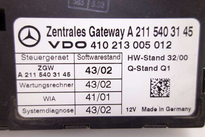 Modulo de control central puerta Mercedes W211 A2115403145 A 211 540 31 45 VDO 410213005012 410 213 005 012 - foto 2