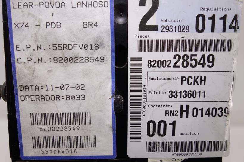 Caja de fusibles Renault Laguna 8200228549 55RDFV018 29310290114 293102 90114 - foto 3