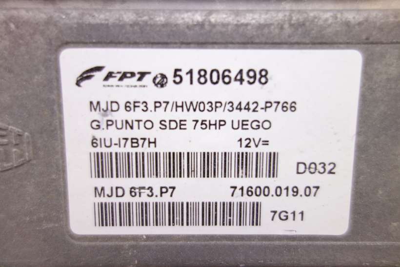 Centralita del motor Fiat Grande Punto 51806498 51806498 7160001907 71600.019.07 MJD6F3P7 MJD 6F3.P7 - foto 2