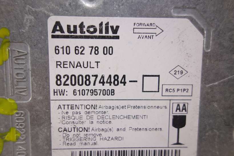 Centralita de airbag Renault Megane 8200874484 610627800 610 62 78 00 610795700b AA - foto 2