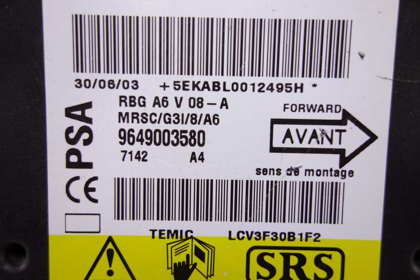 Centralita de airbag Citroen 9649003580 - foto 2