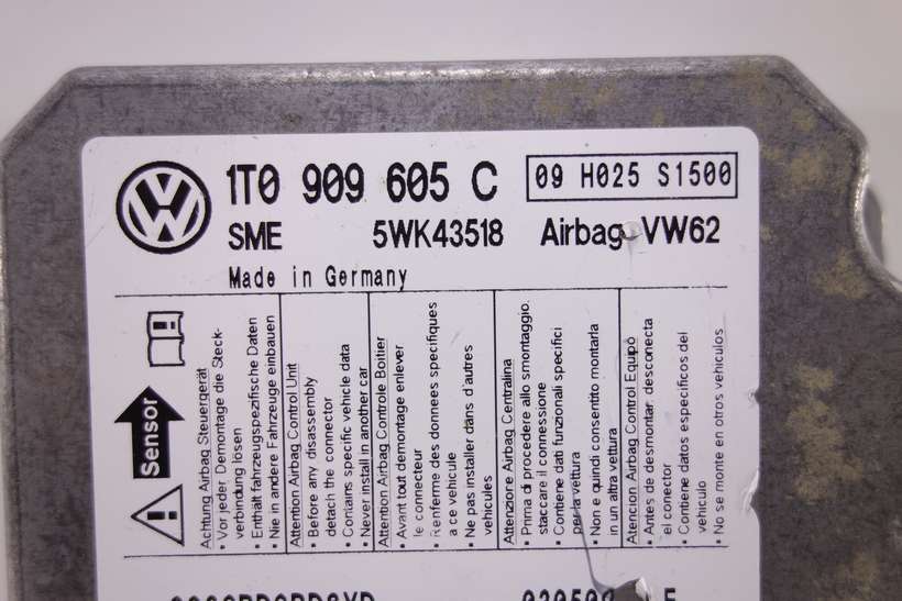 Centralita de airbag VW Touran 1T0909605C 1T0 909 605 C 5WK43518 - foto 2
