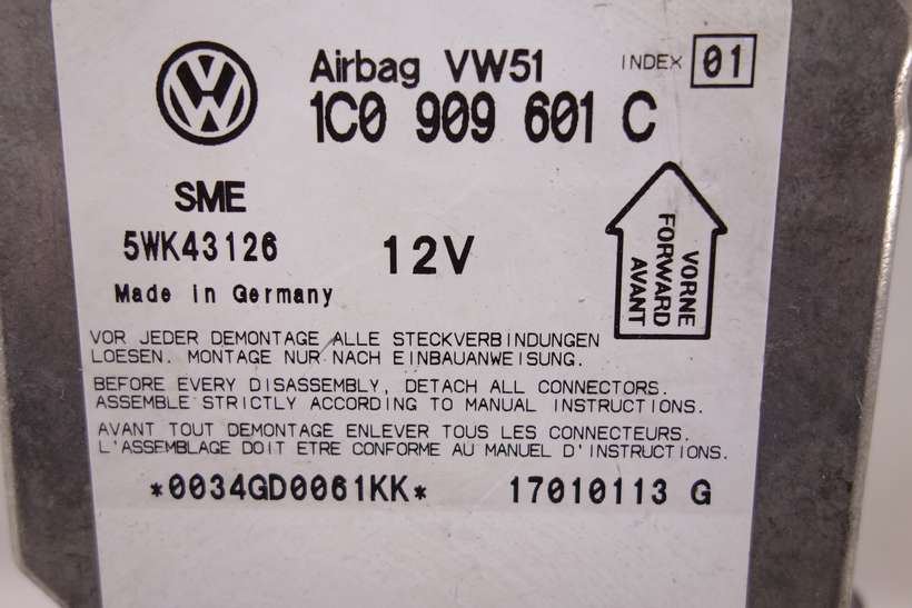 Centralita de airbag Skoda Fabia 1C0909601C 1C0 909 601 C SME 5WK43126 INDEX 01 - foto 2