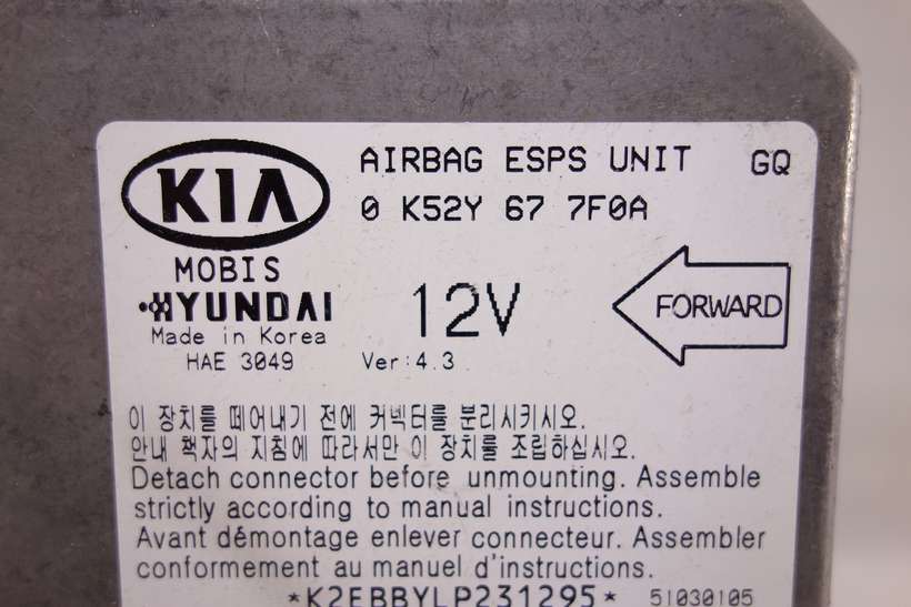 Centralita de airbag Kia Sedona 0K52Y677F0A 0 K52Y 67 7F0A HAE3049 HAE 3049 - foto 2