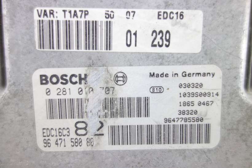 Centralita del motor Peugeot 206 9647158080 96 471 580 80 0281010707 0 281 010 707 EDC16C3 - foto 2