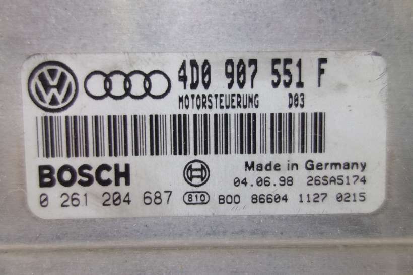 Centralita del motor VW Passat Audi A4 B5 A6 C5 A8 4D0907551F 4D0 907 551 F Bosch 0261204687 0 261 204 687 - foto 2