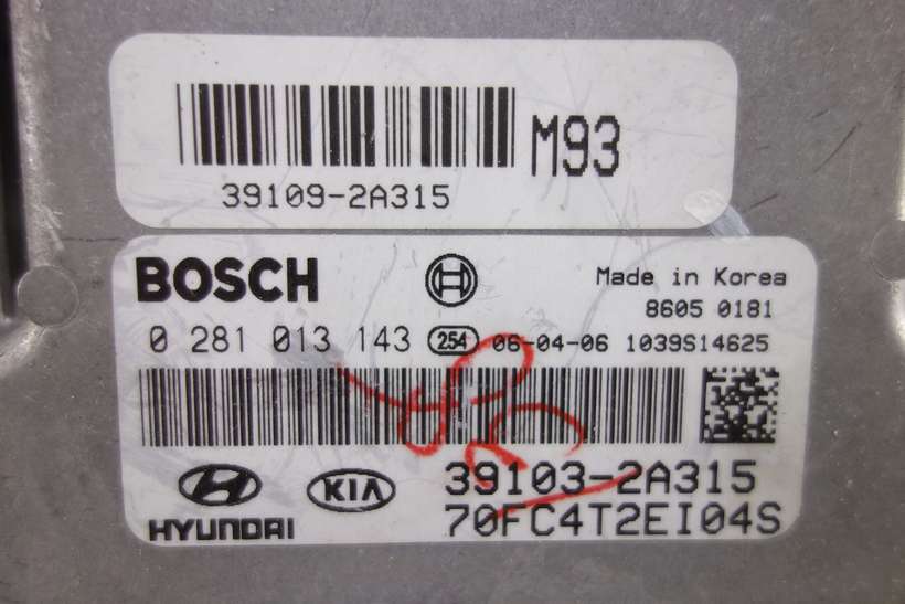 Centralita del motor Hyundai Matrix 391032A315 39103-2A315 391092A315 39109-2A315 Bosch 0281013143 0 281 013 143 - foto 2