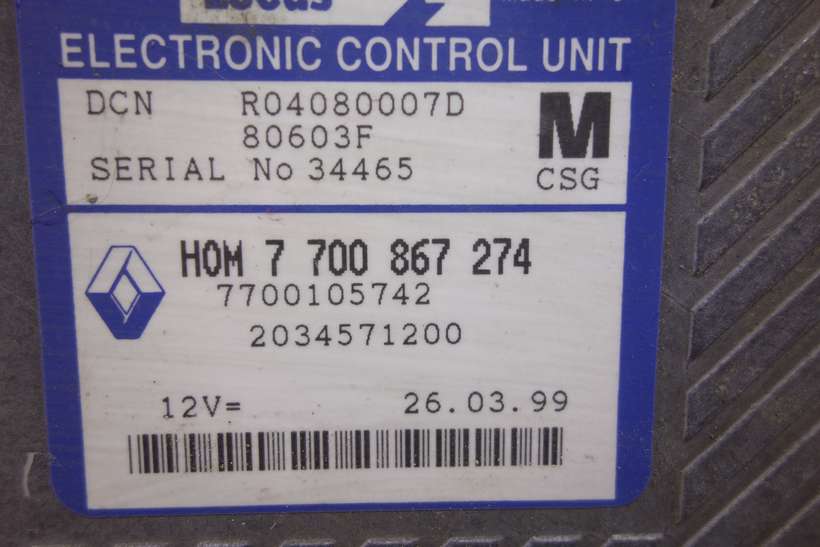 Centralita del motor Mitsubishi Carisma HOM7700867274 HOM 7 700 867 274 HOM 7700867274 7700105742 R04080007D - foto 2