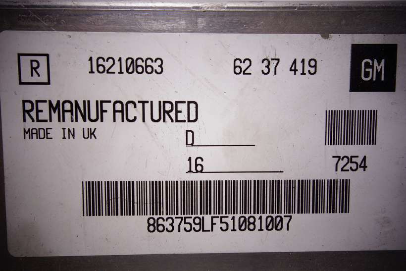 Centralita del motor Opel Astra 16210663 6237419 62 37 419 - foto 2