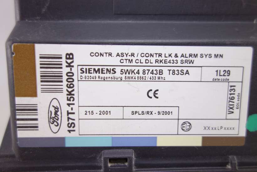 Módulo de confort Ford Focus AS7T15K600KB AS7T-15K600-KB AS7T15K600KB Siemens 5WK48743B 5WK4 8743B 5WK48862 5WK4 8862 - foto 2