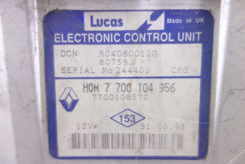 Centralita del motor Renault Kangoo HOM7700104956 HOM 7 700 104 956 7700108570 R04080012G Lucas - foto 2