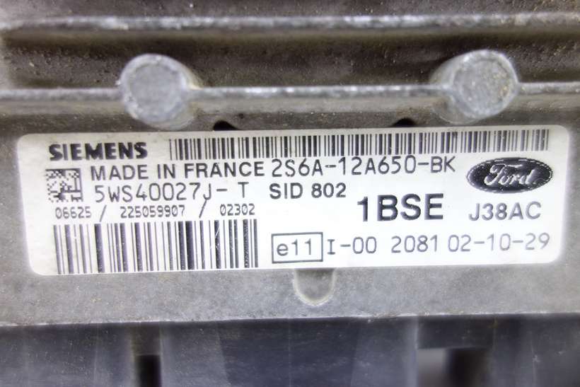 Centralita del motor Ford fiesta 2S6A12A650BK 2S6A-12A650-BK Siemens 5WS40027JT 5WS40027J-T - foto 2