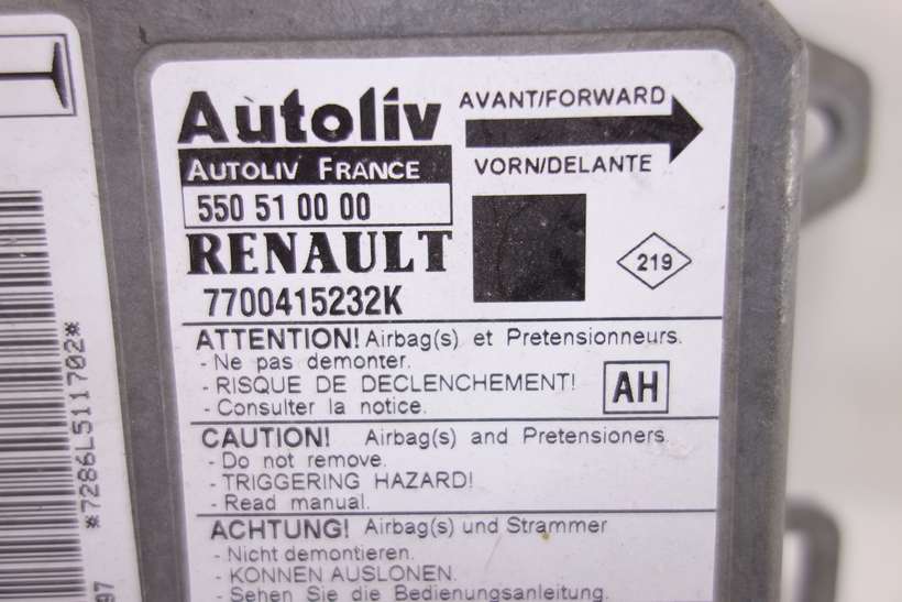 Centralita de airbag Renault Scenic 7700415232K 550510000 550 51 00 00 AH - foto 2