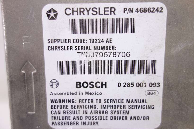 Centralita de airbag Chrysler Voyager 4686242 Bosch 0285001093 0 285 001 093 - foto 2