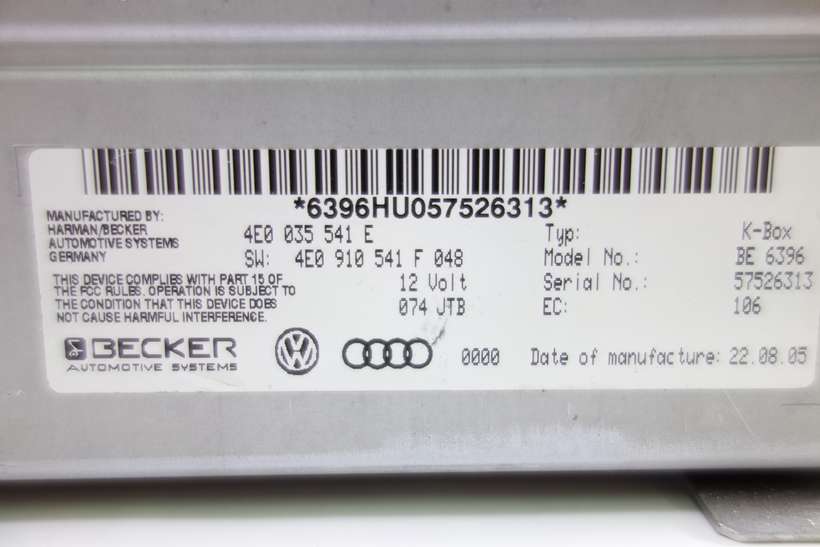 Radio display Audi A8 D3 4E0035541E 4E0 035 541 E 4E0910541F048 4E0 910 541 F 048 - foto 2