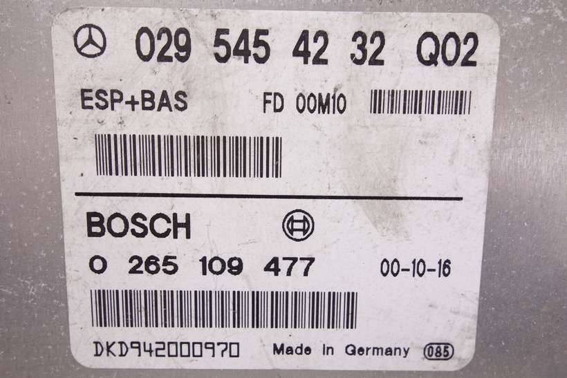 Centralita del motor Mercedes W168 0295454232 029 545 42 32 Q02 0295454232(Q02) Bosch 0265109477 0 265 109 477 - foto 2