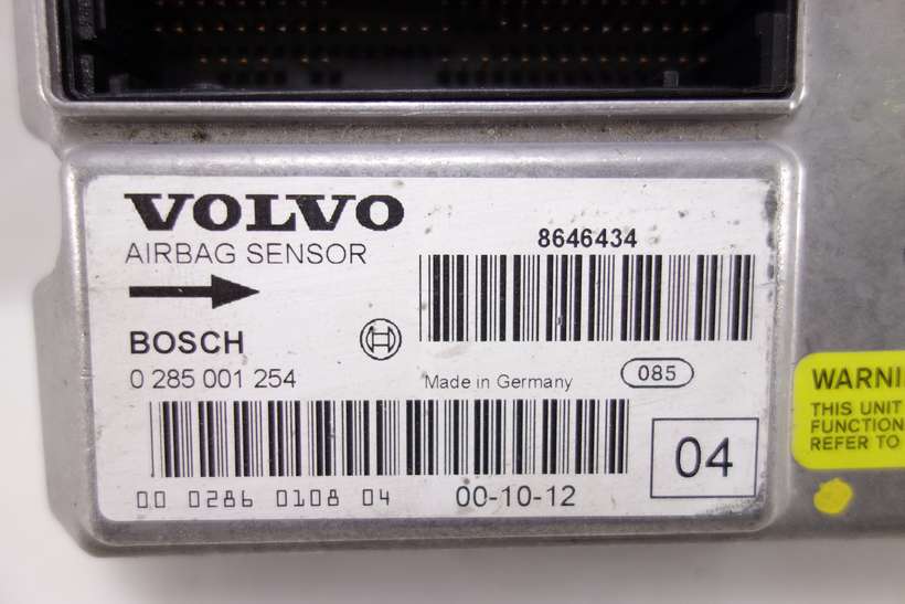 Centralita de airbag Volvo XC70 S60 S80 S70 8646434 Bosch 0285001254 0 285 001 254 000286010804 00 0286 0108 04 - foto 2