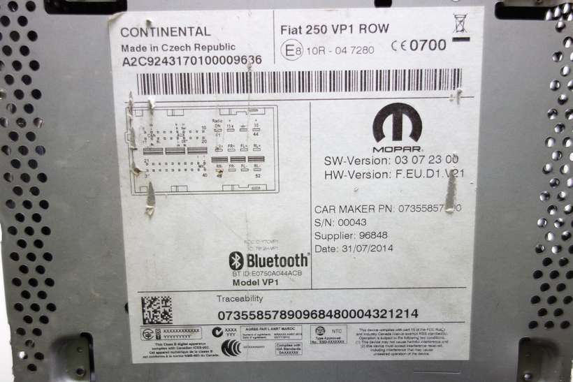 Radio display Fiat Ducato 250 87341701E 07355857900 - foto 4