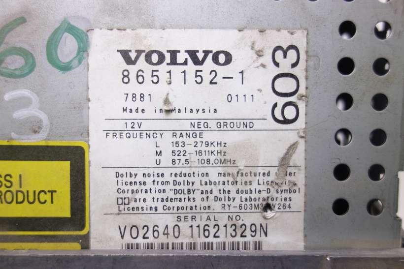 Radio display Volvo V70 XC70 S60 86511521 8651152-1 VO2640 11621329N 8673830 2204194D 9491217 9491792 - foto 3